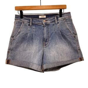 Kensie Jeans, Jean Shorts, Pleated, Folded Hemline, Stretch, Women's sz 6/28, L-
